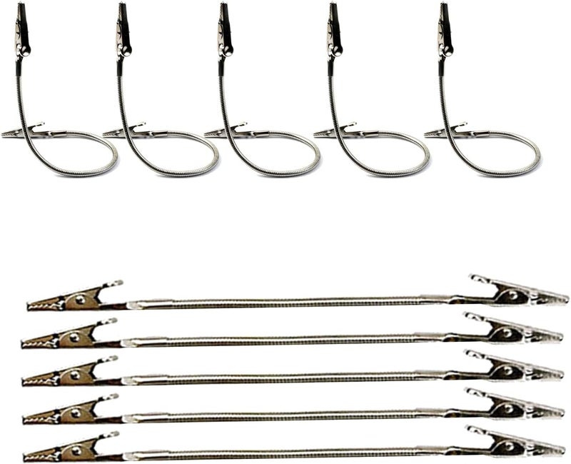 ZHQZZPH 10-Pack Double-Headed Alligator Clip Holders Bendable Flexible Arms for Office Memos, Photos & DIY | Metal Double-Sided Design with Mini Prongs | 7.1 Inch Long Display Organizer - Image 1